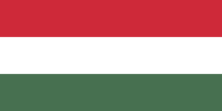 The flag of Hungary is composed of three equal horizontal bands of red, white and green.